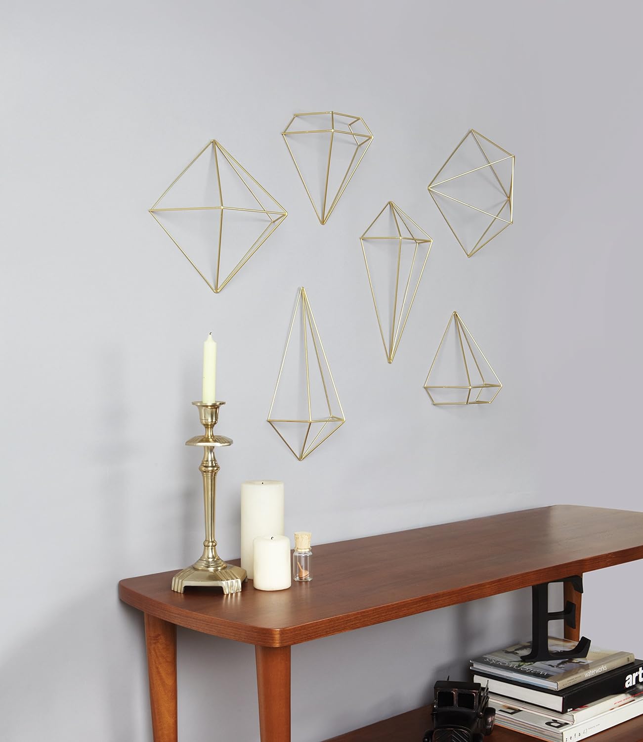 Prisma Wall Decor (Set of 6) - Matte Brass