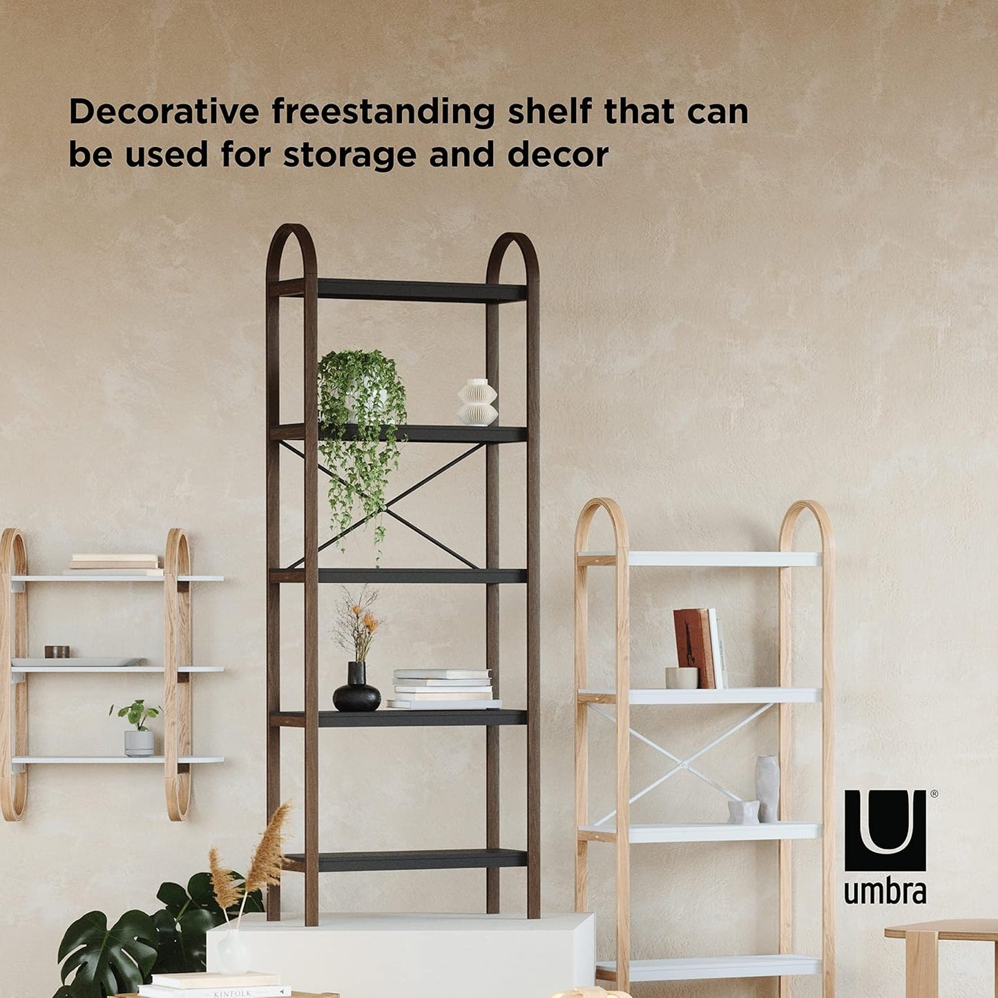 Bellwood Freestand & Shelf 5 Tier - Black/Walnut