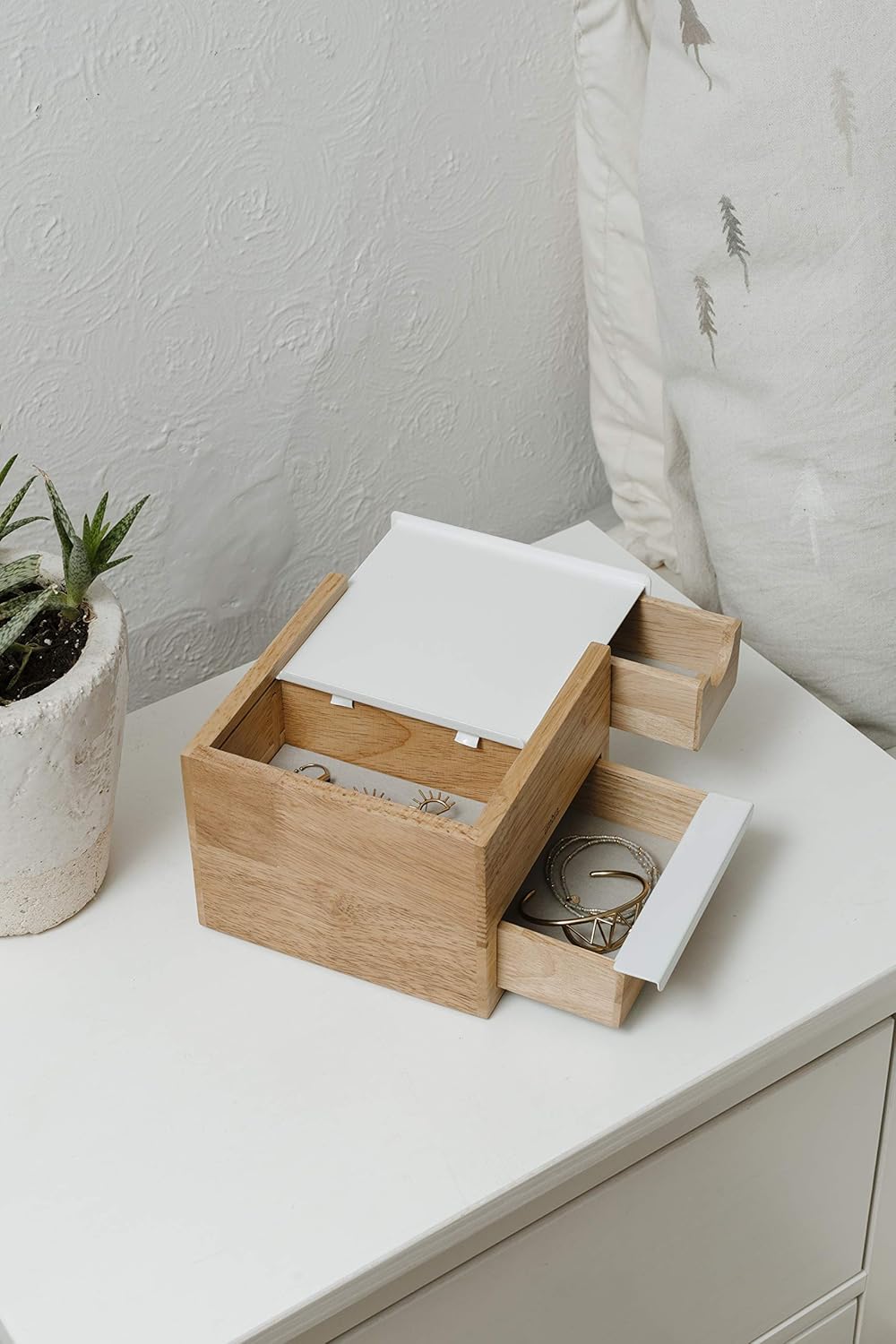 Mini Stowit Jewelry Box - Natural/White