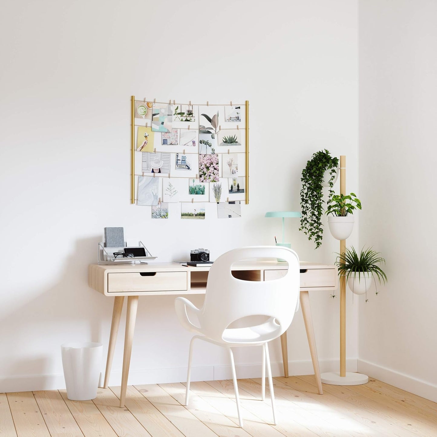 Floristand Freestanding Planter - White/Natural