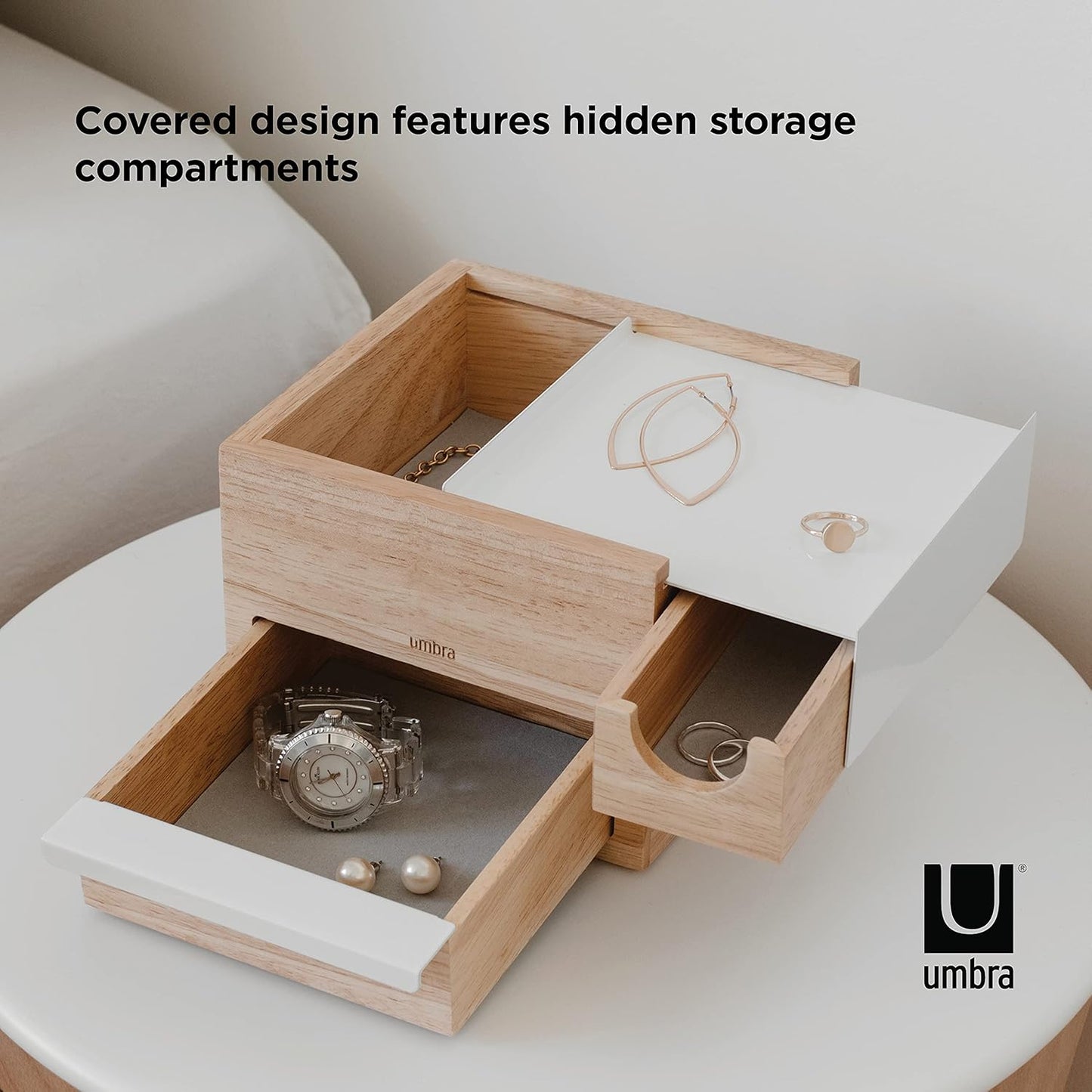 Mini Stowit Jewelry Box - Natural/White