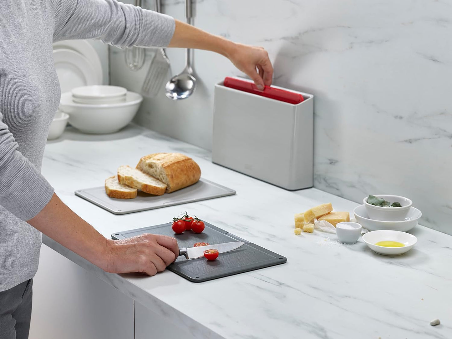 DUO 3-Piece Chopping Board Set with Case (Regular) - Grey