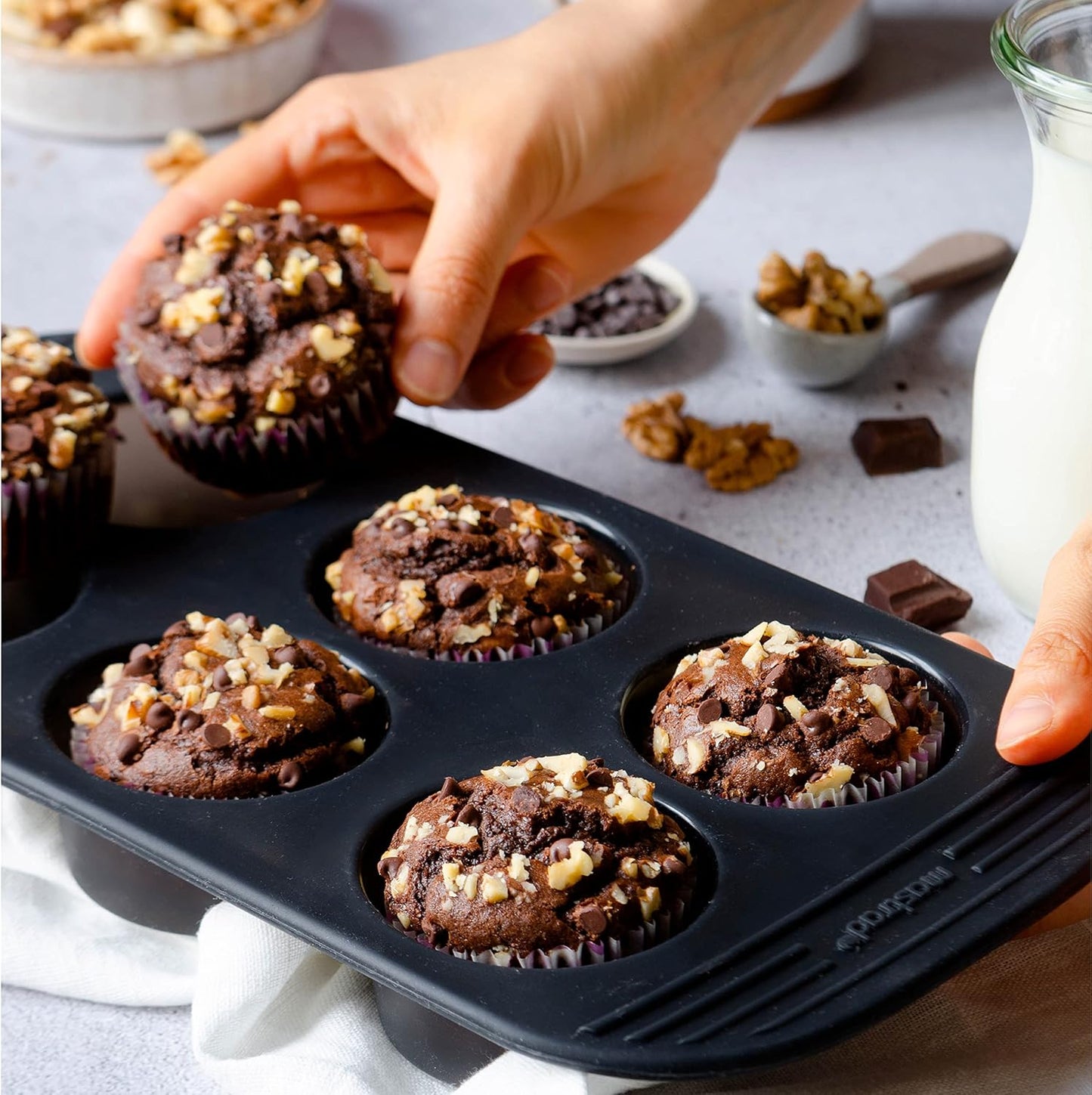 6 Mini Muffin Baking Pan - Grey Translucent