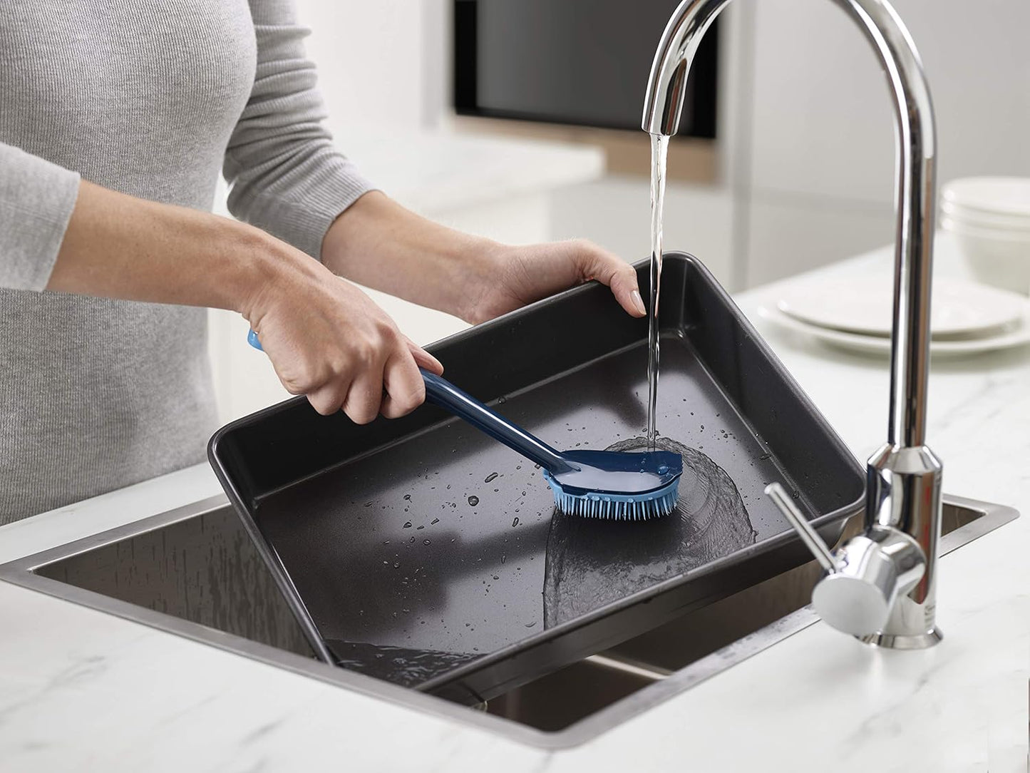 Cleantech Washing-Up Brush & Scrubber Set - Blue