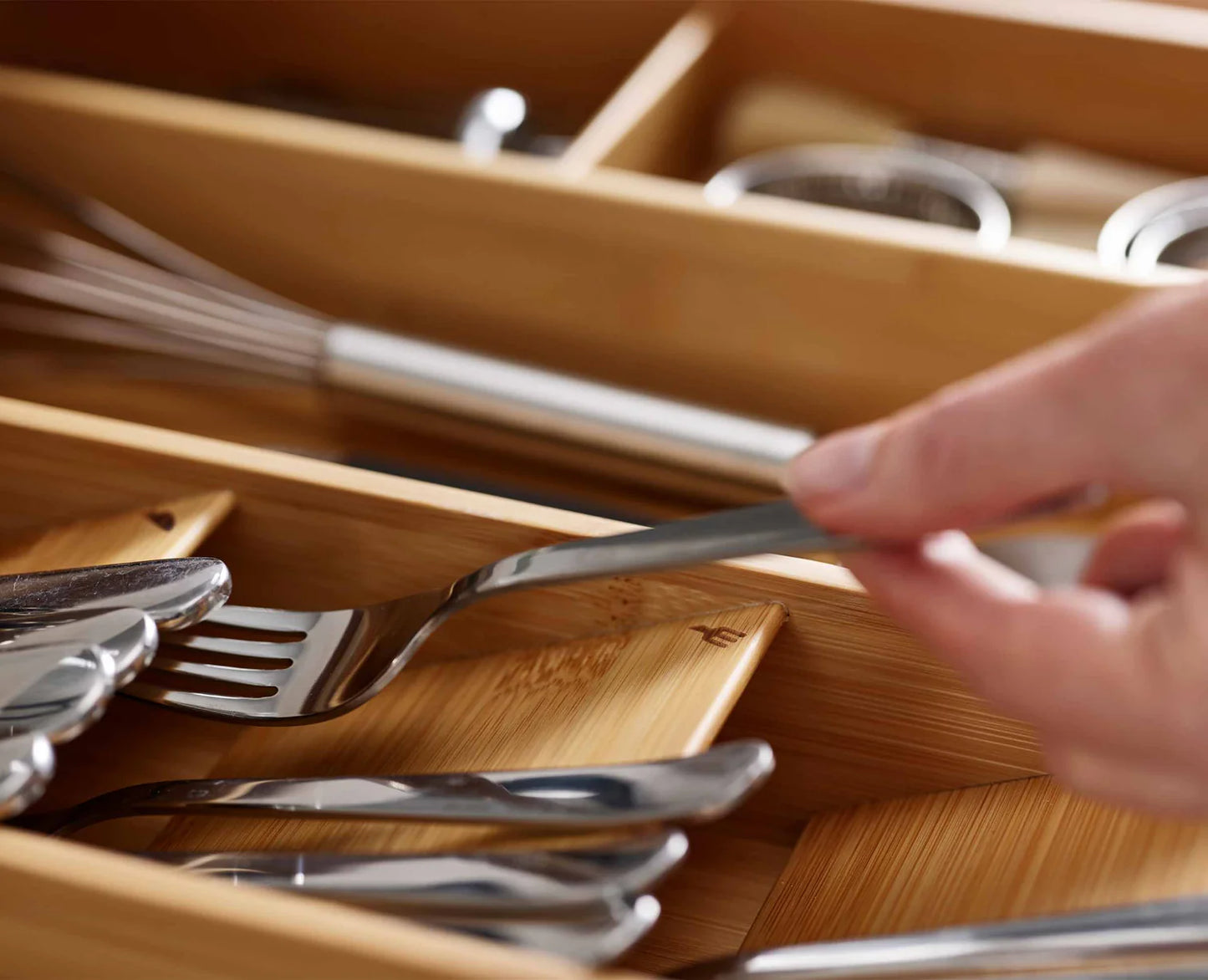 Drawerstore Bamboo Cutlery, Utensil & Gadget Organiser
