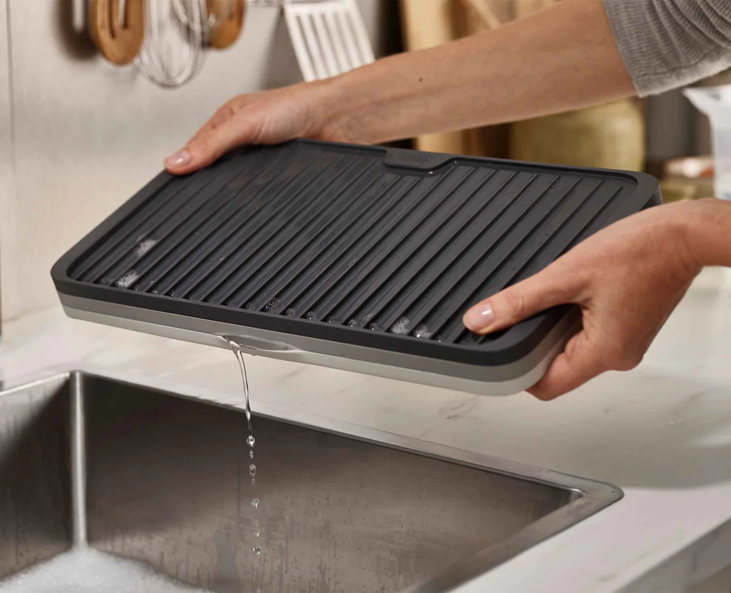 Tier Expandable Draining Mat - Grey