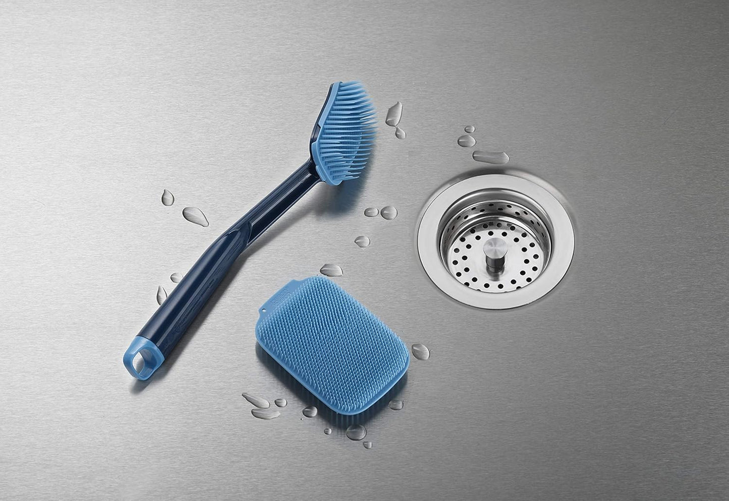 Cleantech Washing-Up Brush & Scrubber Set - Blue