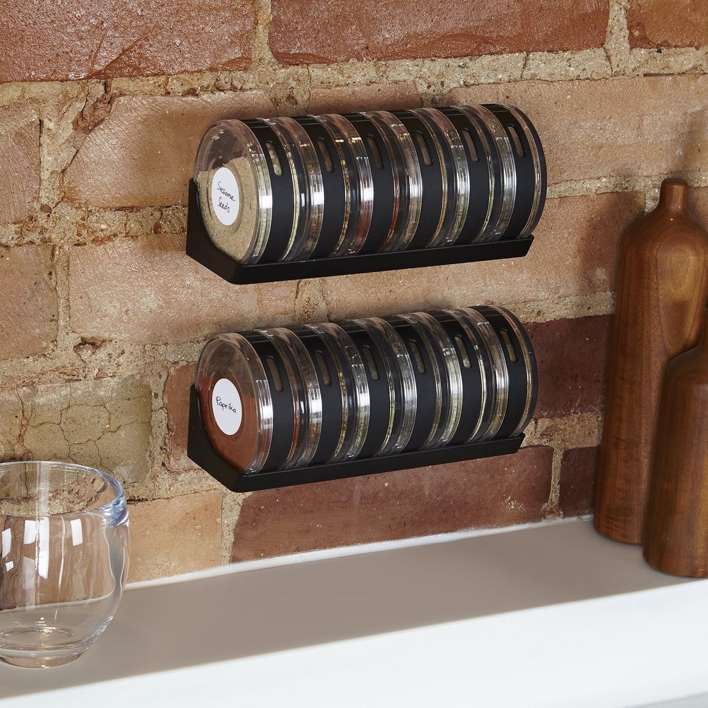 Cylindra Spice Rack - Black/Clear