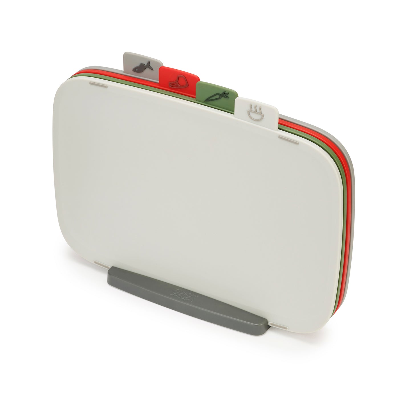 DUO Set Of 4 Chopping Boards with Storage Stand - Multicolour