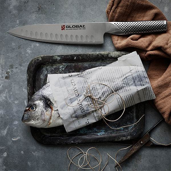 Cook's Knife (Fluted) Stainless Steel - 19cm (G-96/AN)