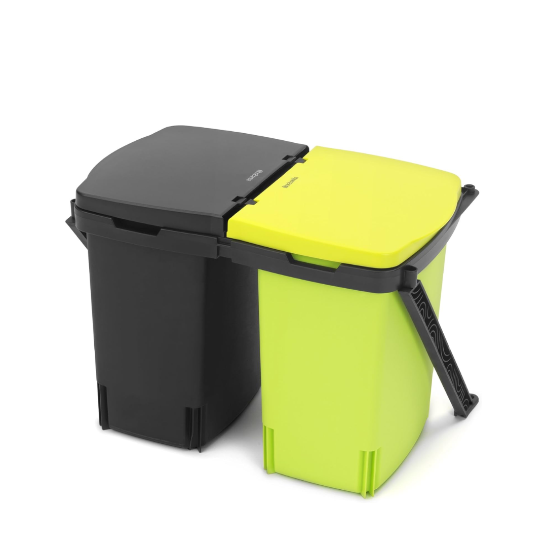 Built-In Bin Separator 2X10 Litre - Black/Green
