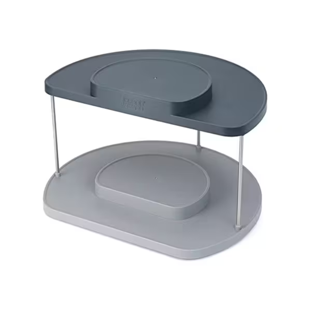 Cupboardstore 2-Tier Rotating Organiser - Grey