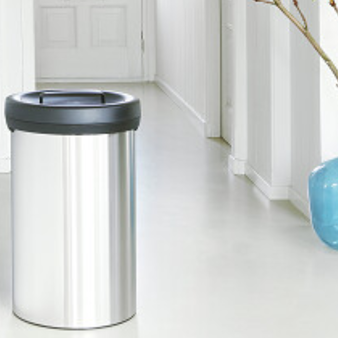 Big Bin 60 Litre - Matt Steel Fingerprint Proof Body/Dark Grey Lid