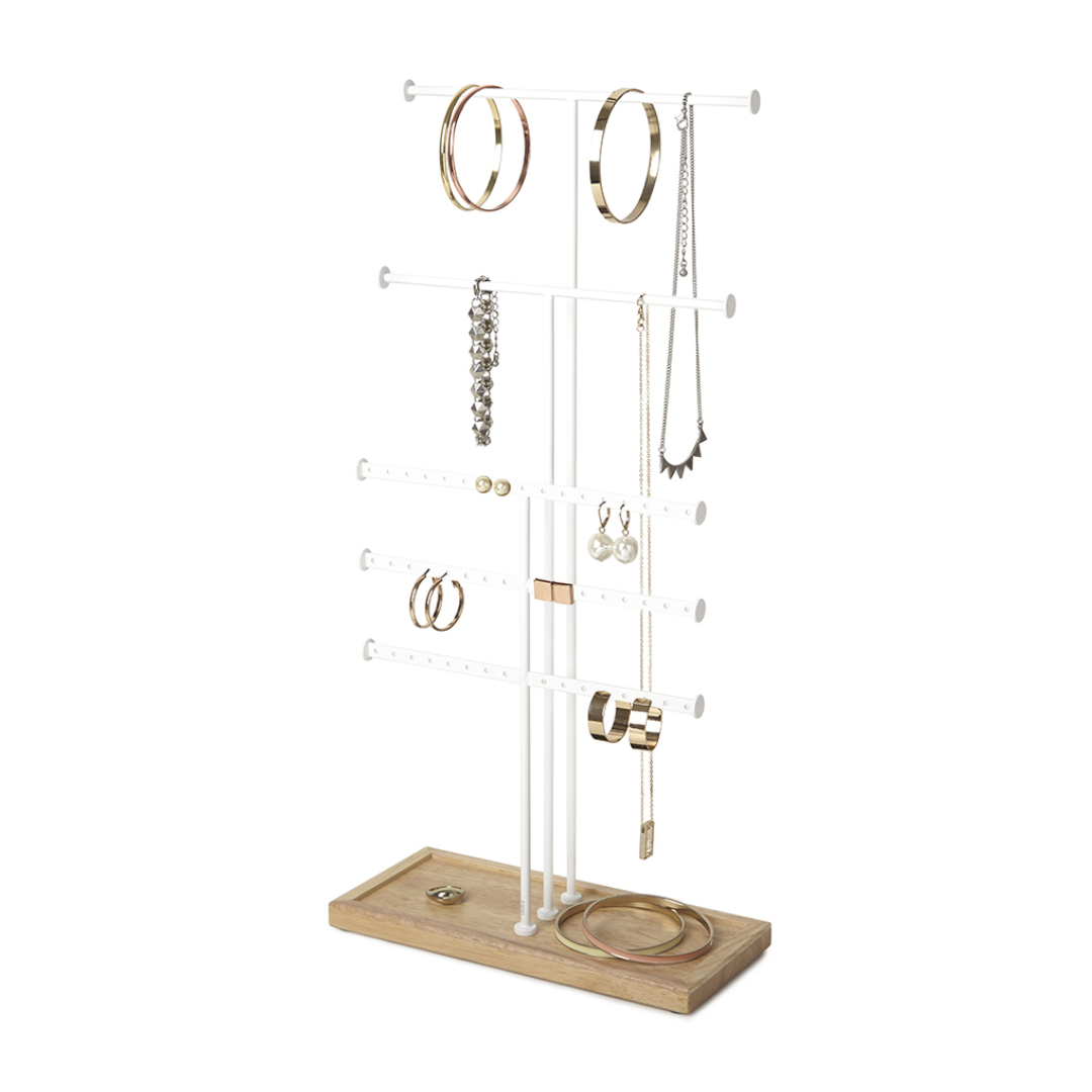 Trigem 5 Jewerly Stand (Knock Down) - White/Natural