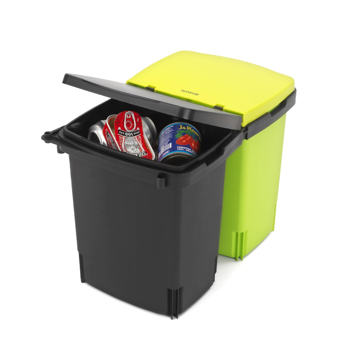 Built-In Bin Separator 2X10 Litre - Black/Green