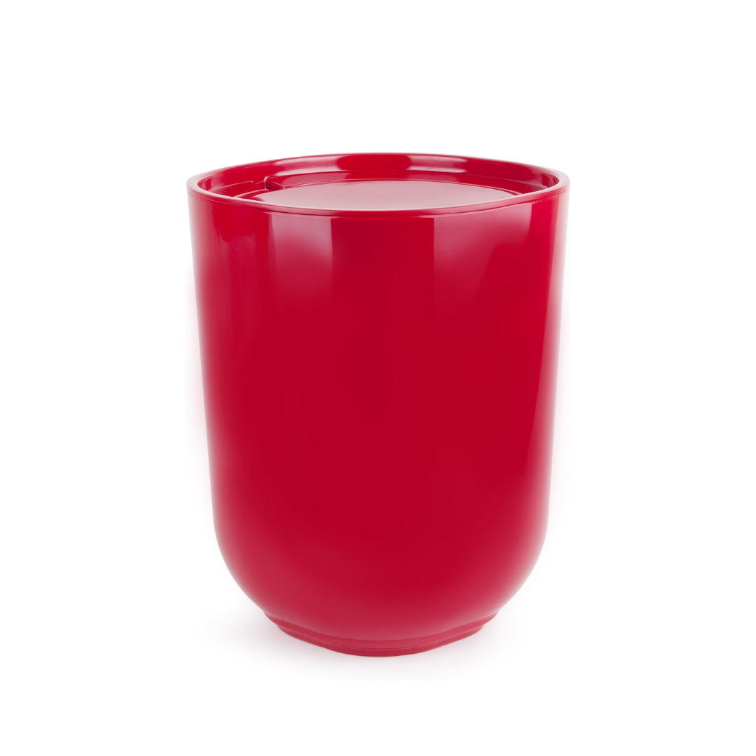 Step Waste Can with Lid - Red