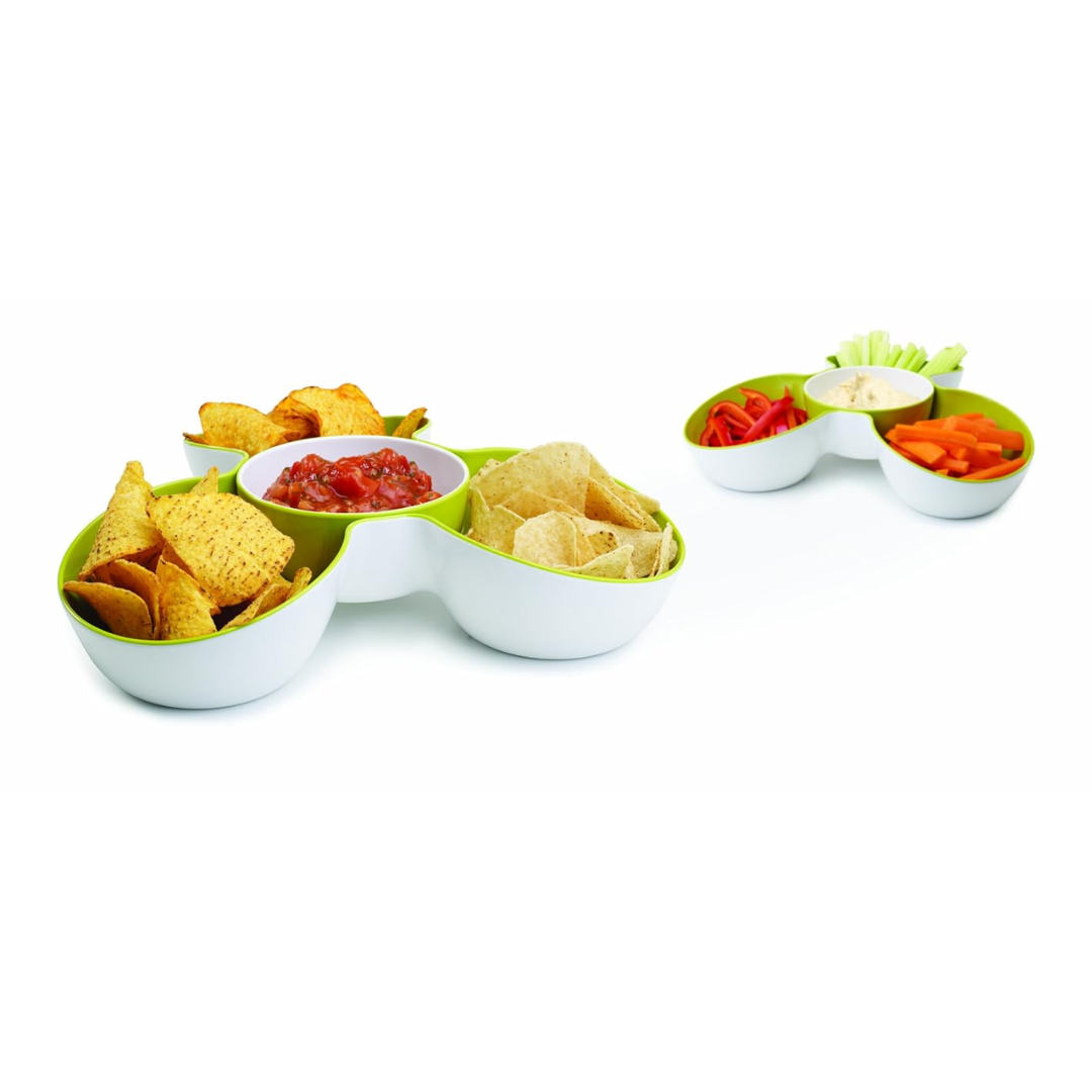 Triple Dish Set - White/Green