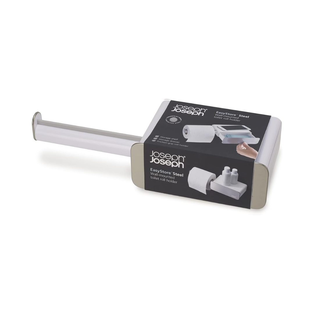 Easystore Steel Wall-Mounted Roll Holder - White