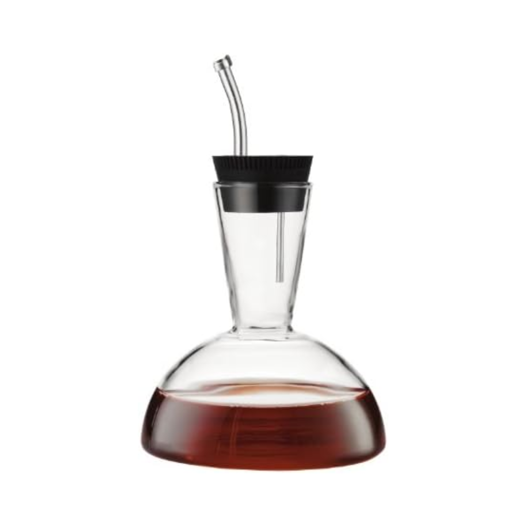 Barrique Vinegar and Oil Dispenser with Silicone/Stainless Steel Lid - Shiny