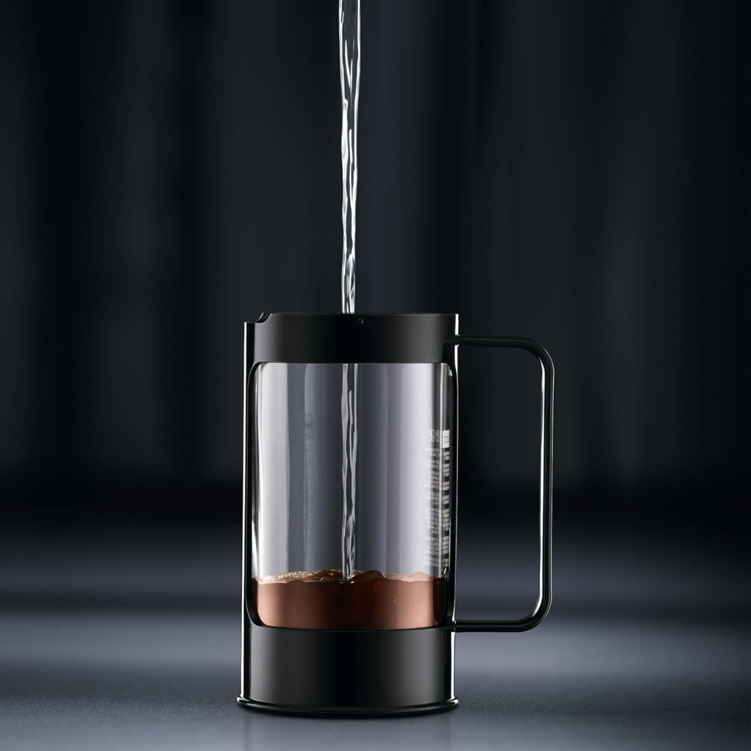 Bean French Press Coffee Maker 3 Cup, 0.35 Liters - Black