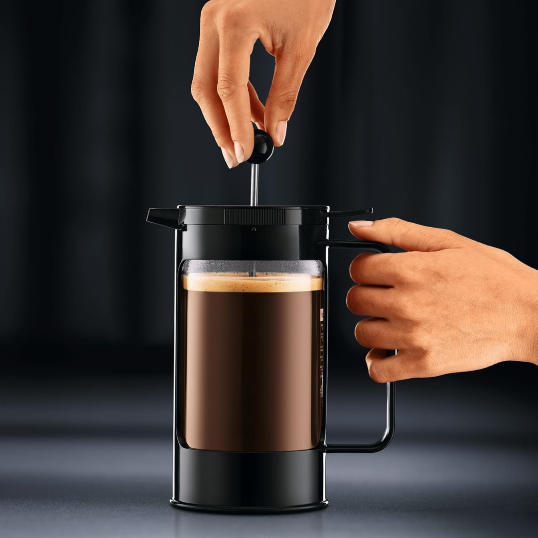 Bean French Press Coffee Maker 3 Cup, 0.35 Liters - Black