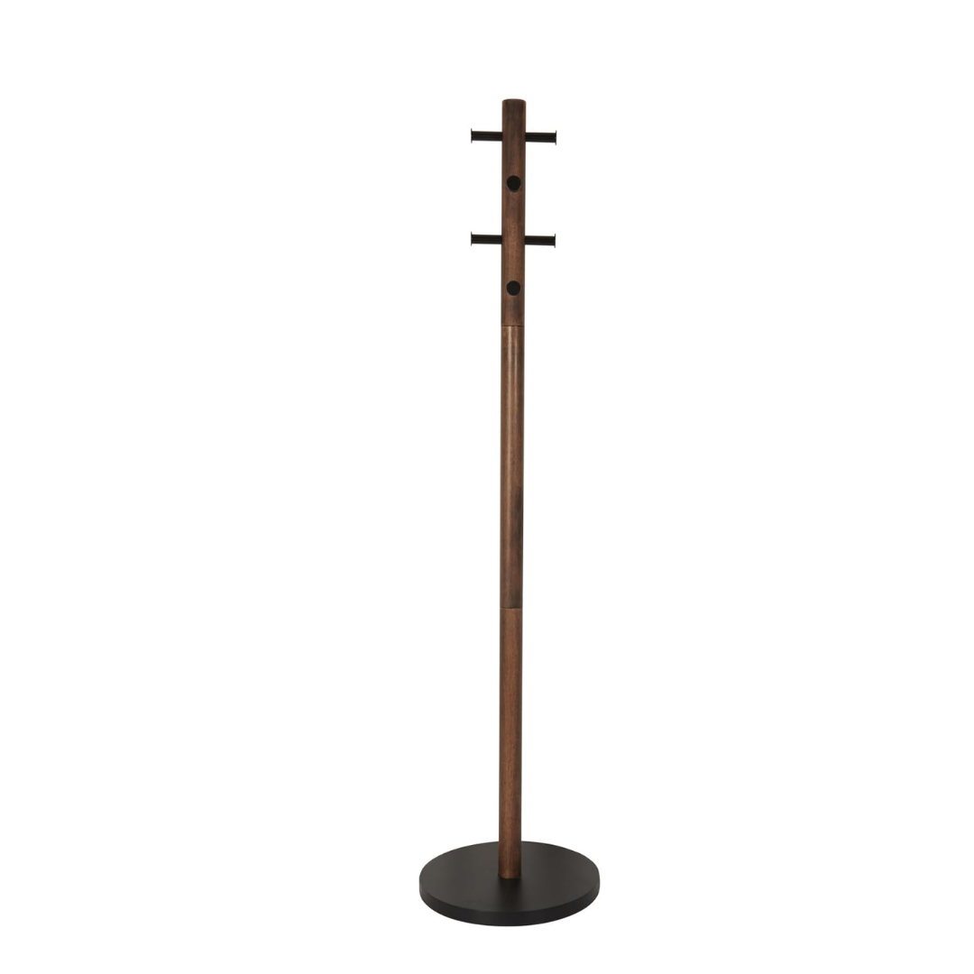 Pillar Coat Rack - Black/Walnut