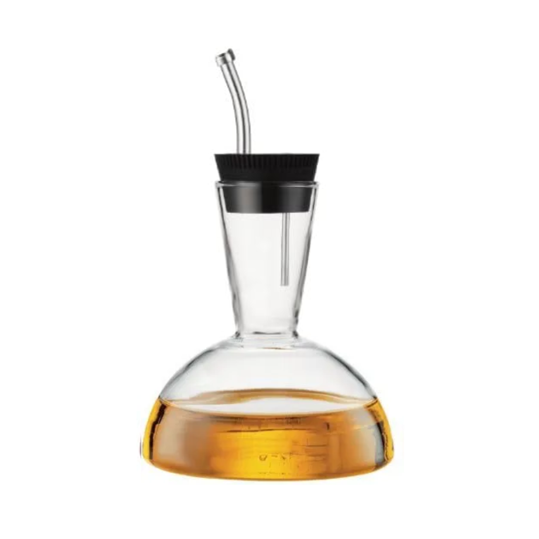 Barrique Vinegar and Oil Dispenser with Silicone/Stainless Steel Lid - Shiny