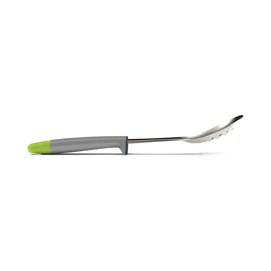 Elevate Stainless-Steel Slotted Spoon - Grey/Green