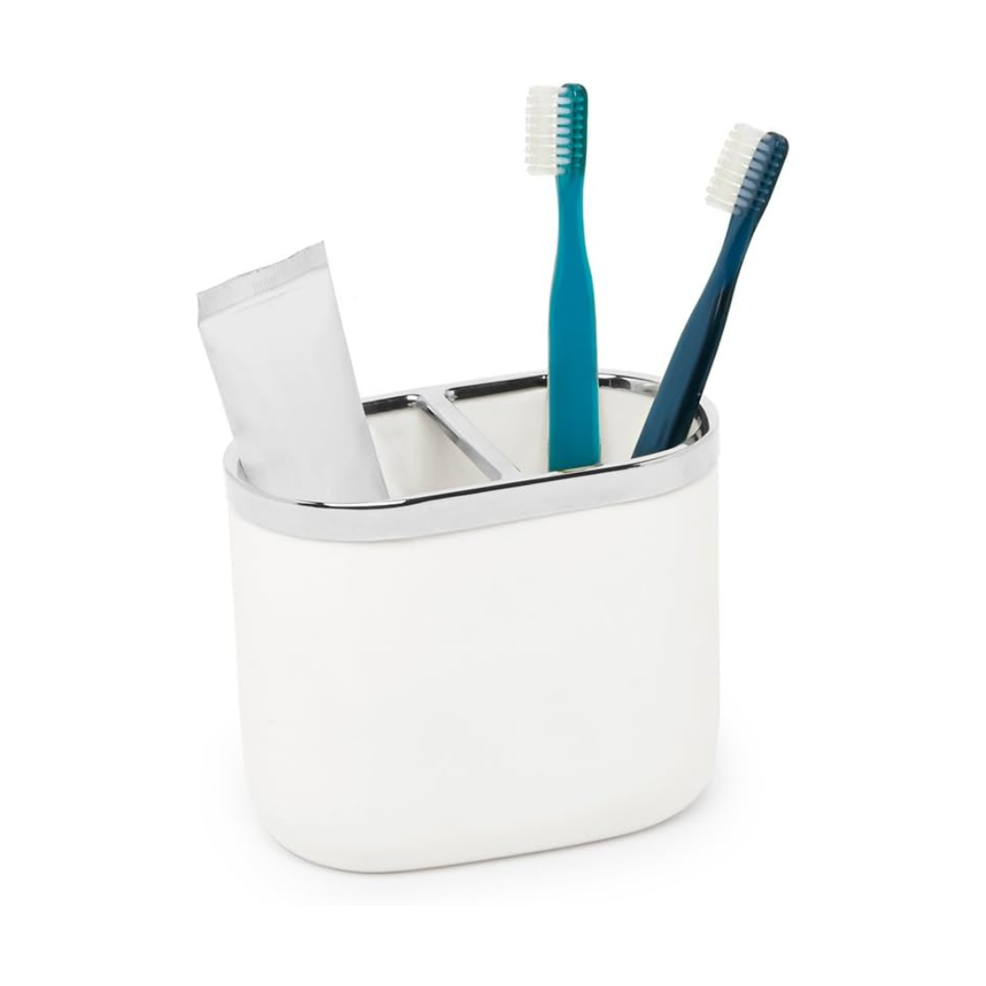 Junip Toothbrush Holder - White/Chrome