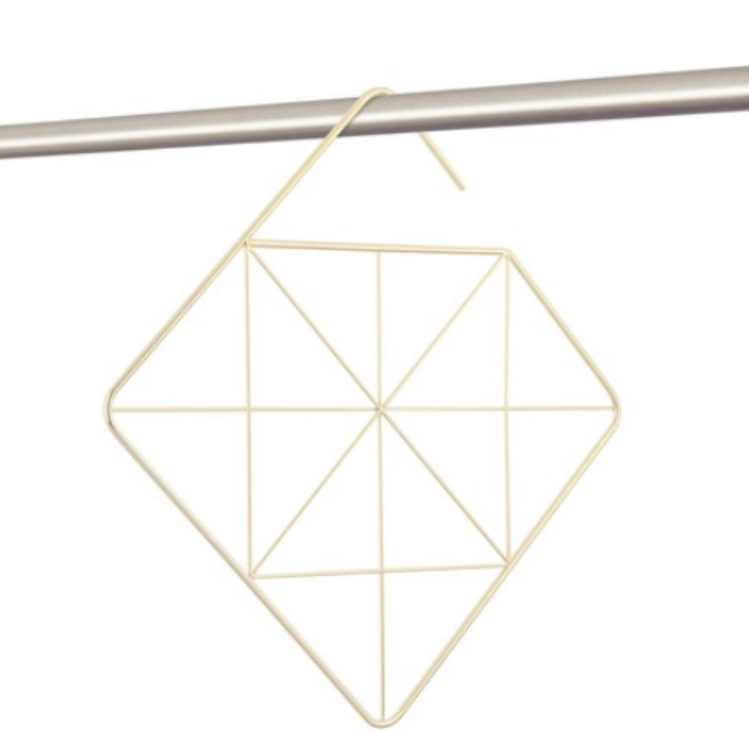 Pendant Scarf Hanger Square - Brass
