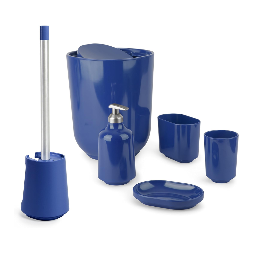 Step Waste Can with Lid - Indigo