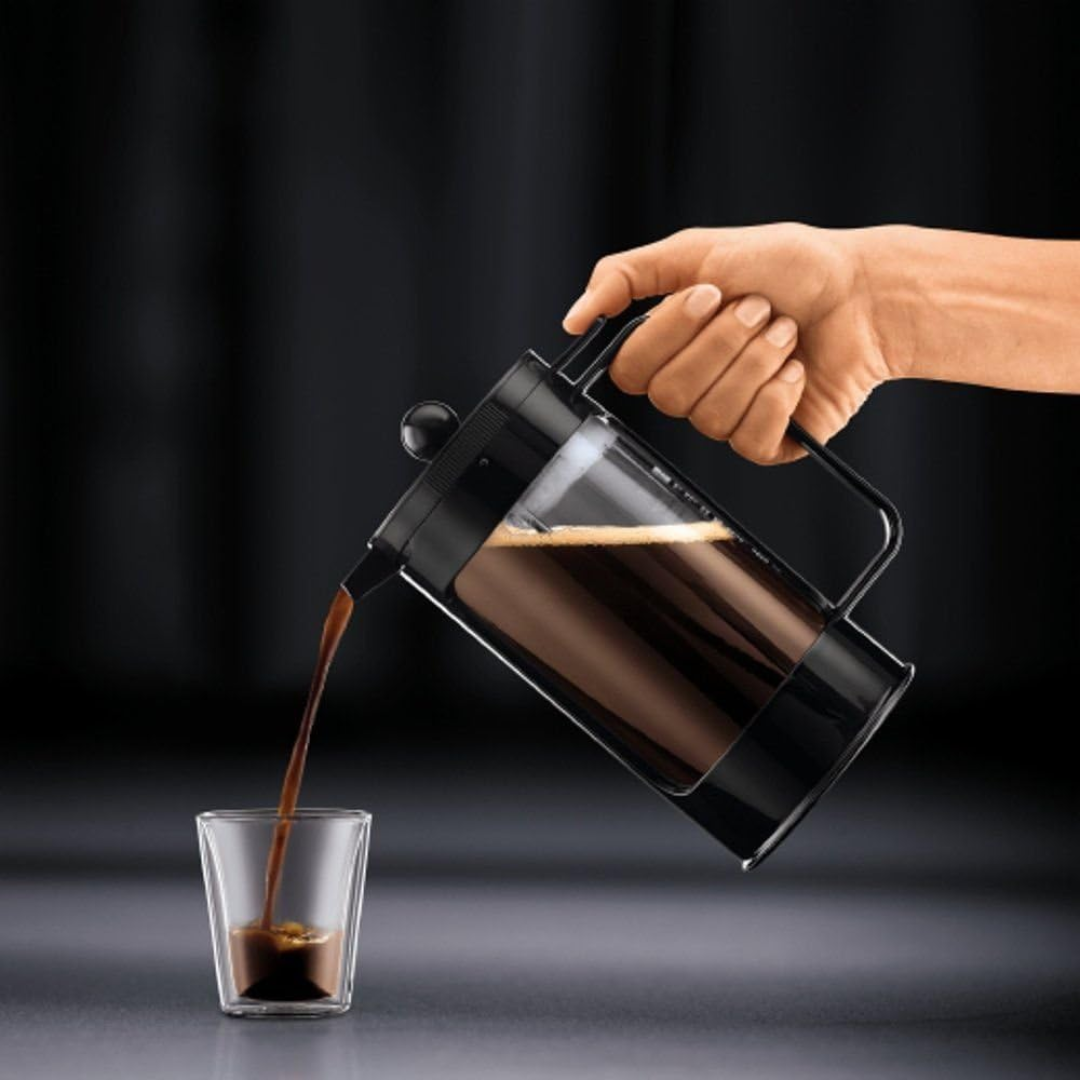 Bean French Press Coffee Maker 3 Cup, 0.35 Liters - Black