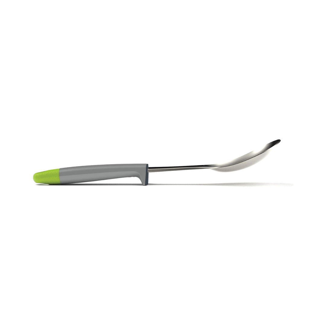 Elevate Stainless-Steel Solid Spoon - Grey/Green
