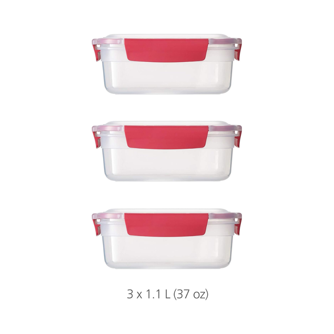 Nest Lock 3-Piece 1.1L Container Set - Red