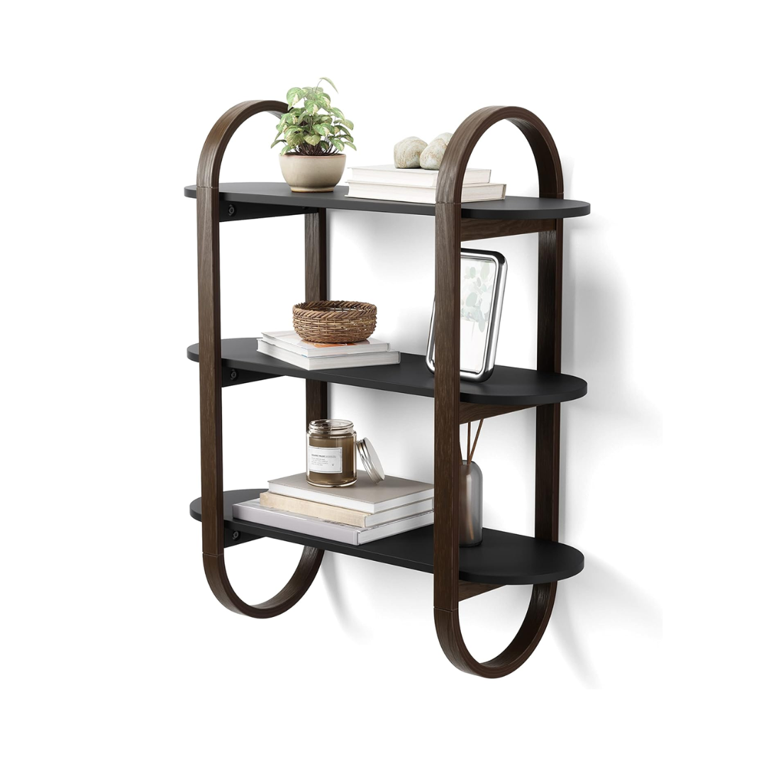 Bellwood Wall Shelf - Black/Walnut