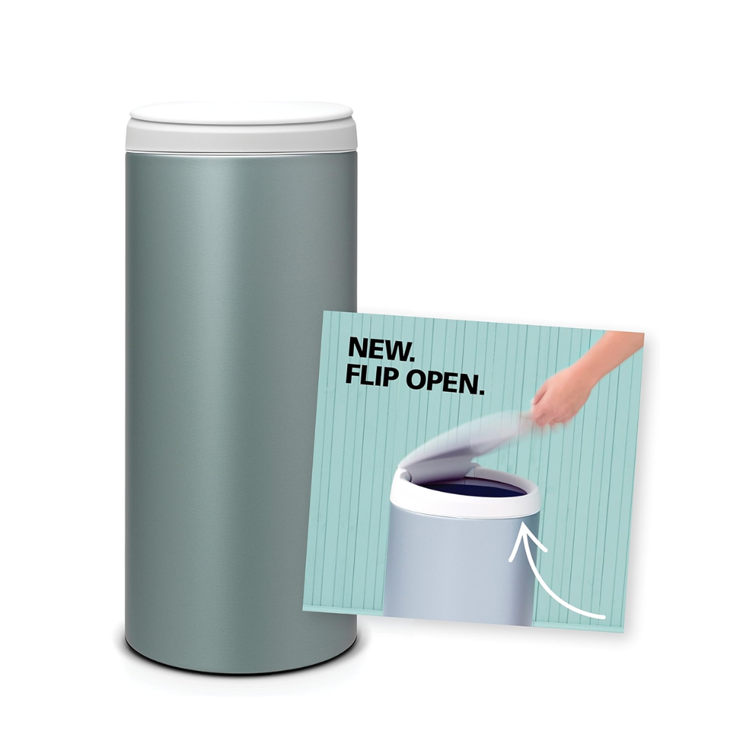 Flipbin 30 Litre - Metallic Mint/Light Grey Lid