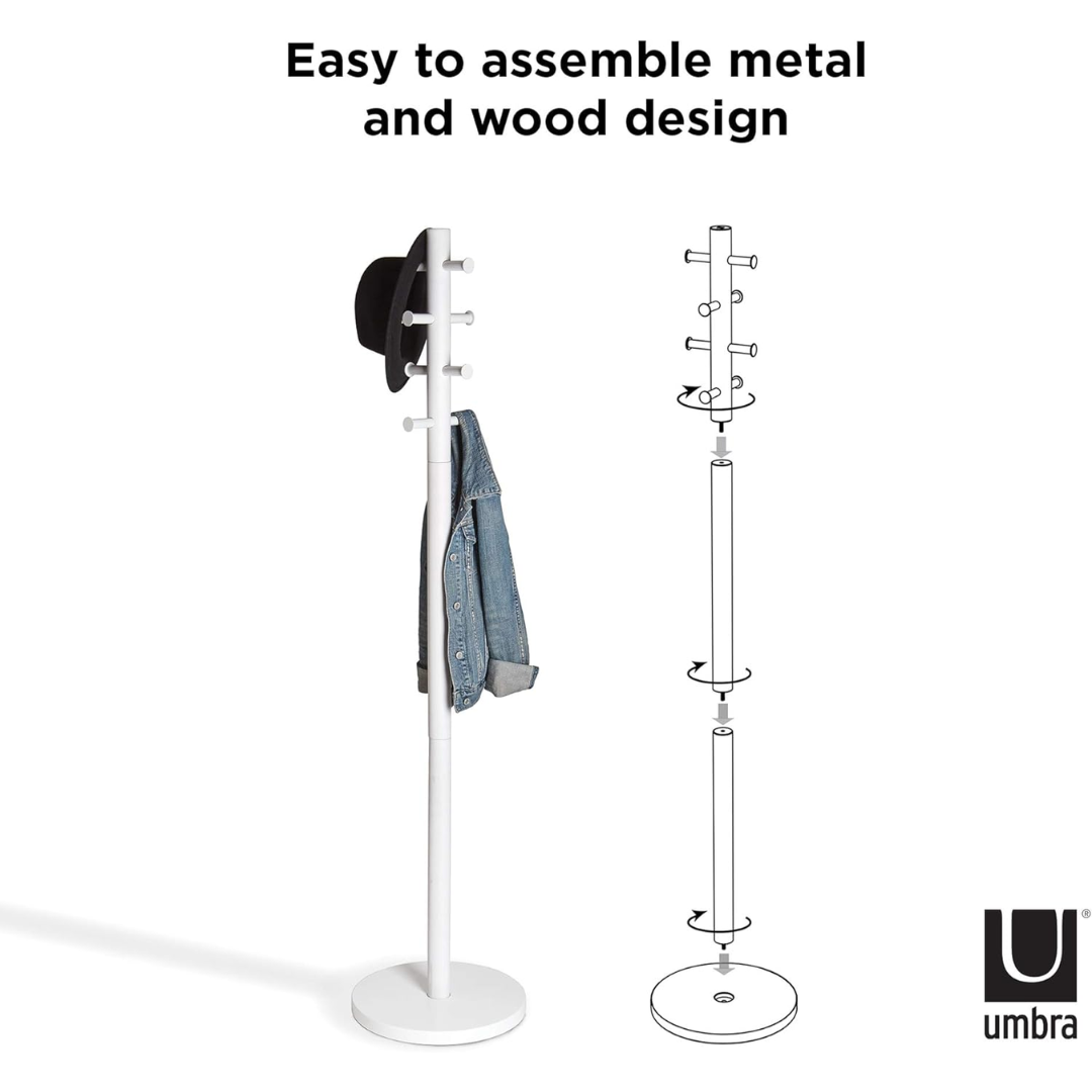 Pillar Coat Rack - White