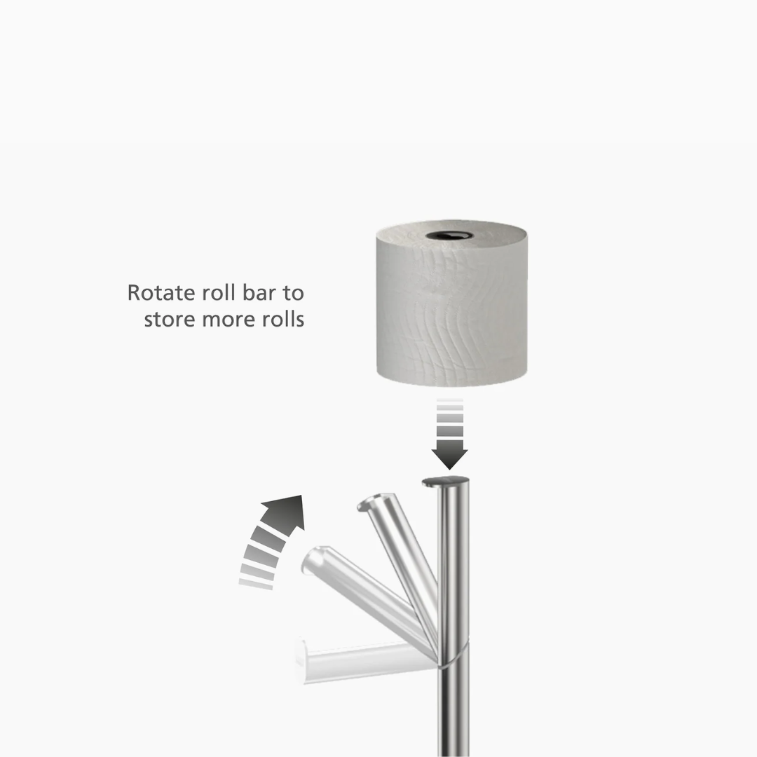 Easystore Luxe 2in1 Toilet Roll Stand
