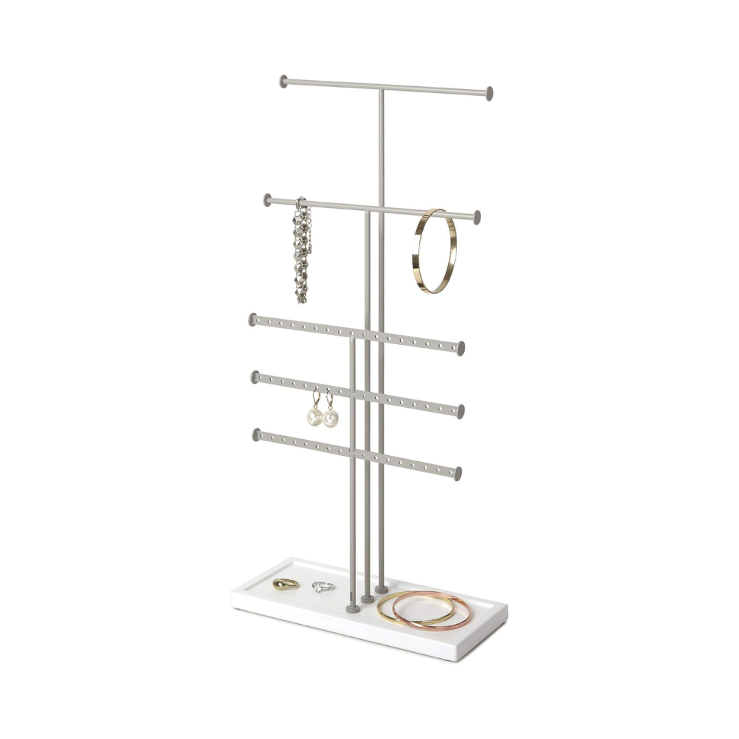 Trigem 5 Jewerly Stand (Knock Down) - White/Nickel