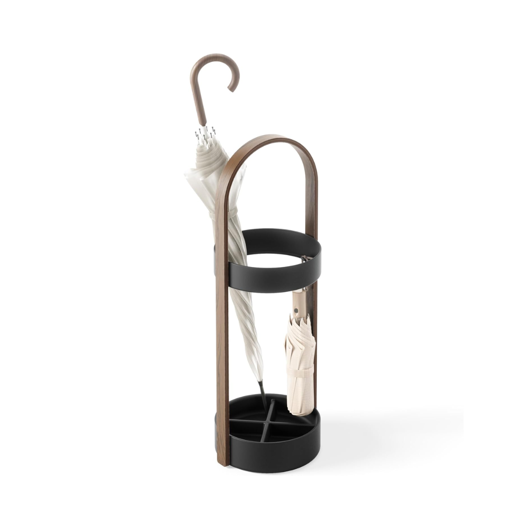 Bellwood Umbrella Stand - Black/Walnut