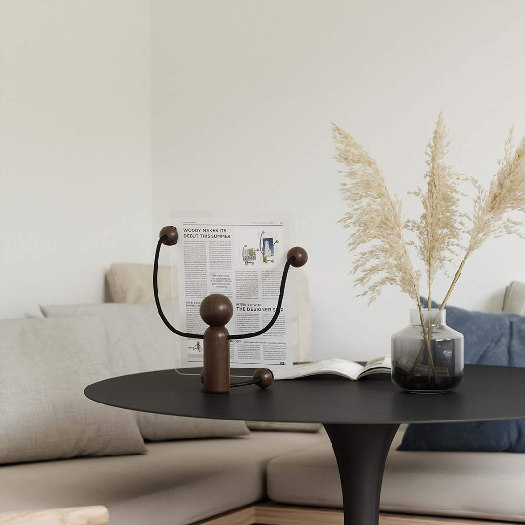 Woody Desk Photo Display (Large) - Black/Walnut