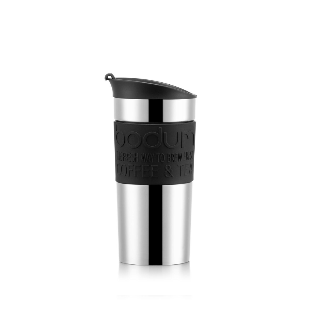 Travel Press Vacuum Coffee Maker with Extra Lid (Small), 0.35L/12Oz - Black