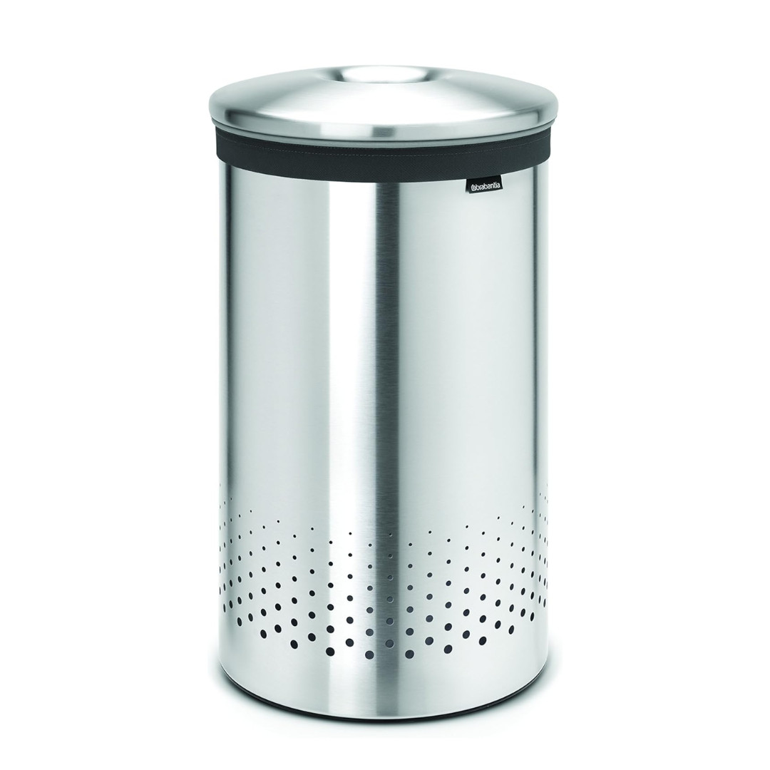 Laundry Bin 60 Litre - Matt Steel/Metal Lid
