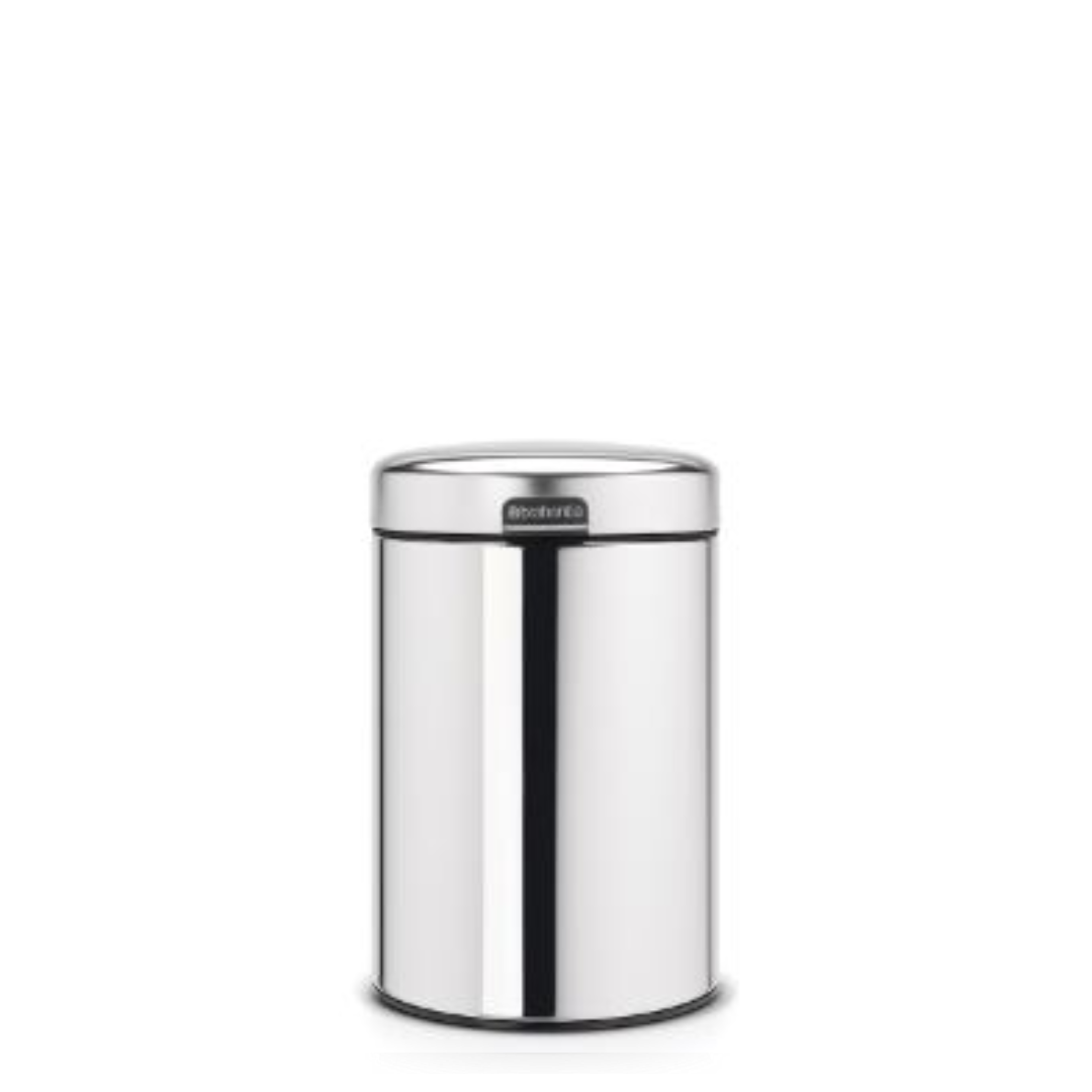 NewIcon Wall Mounted Bin Silent 3 Litre - Brilliant Steel