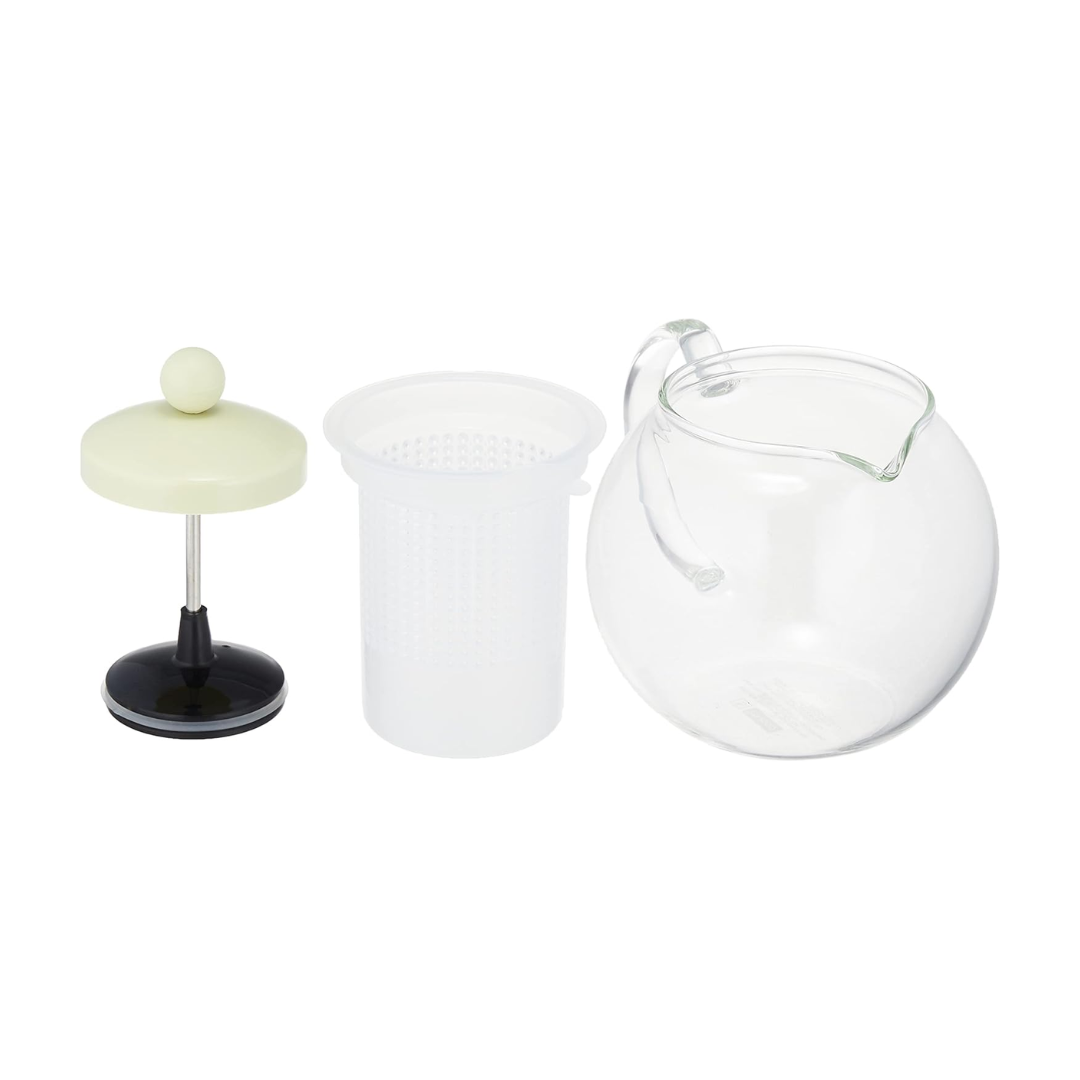 Assam Tea Press With Glass Handle And Colored Plastic Lid, 0.5L - Light Green