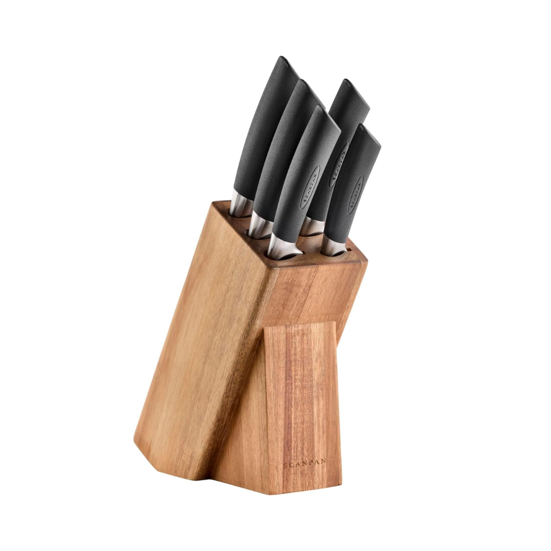 Sax - Acacia Knife Block Set (6Pcs) with Sharpener