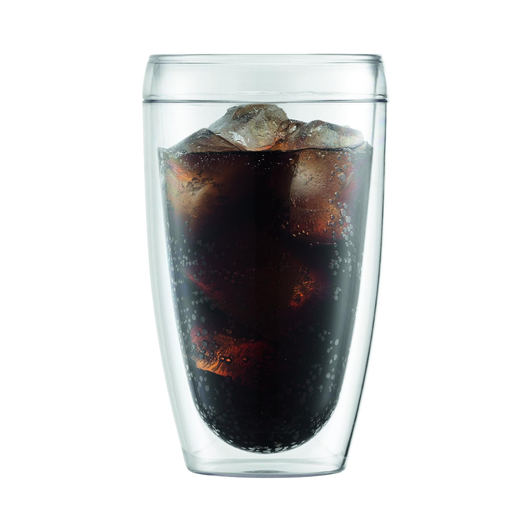 Pavina Outdoor Double Wall Tumbler (Set of 2), 0.45L/15oz - Transparent