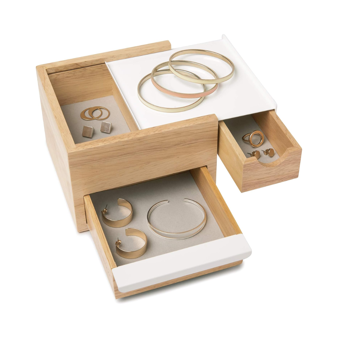Mini Stowit Jewelry Box - Natural/White