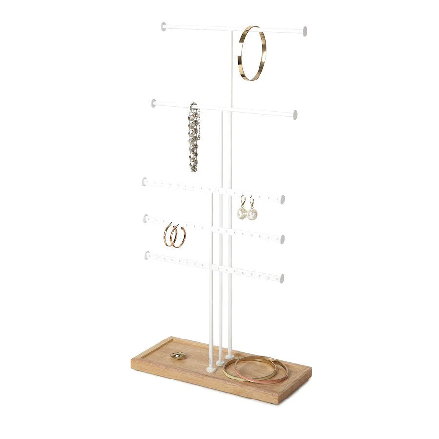 Trigem 5 Jewerly Stand (Knock Down) - White/Natural