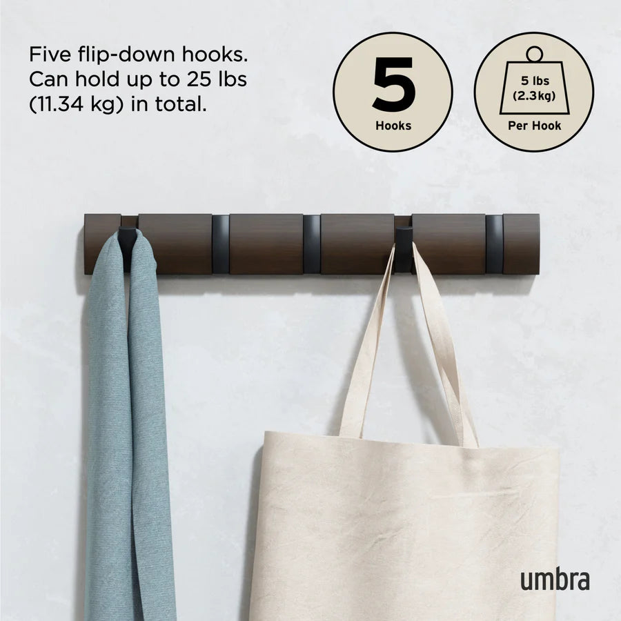 Flip 5 Hook - Walnut/Black